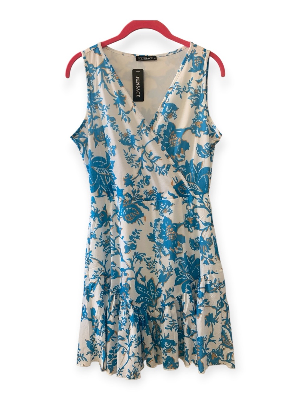 Fensace Blue Floral Midi Dress